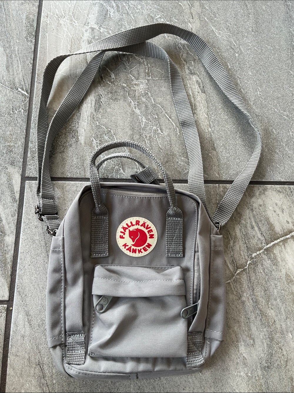 ❤️ Fjallraven Mini Bag Grey Long Strap Crossbody Shoulder